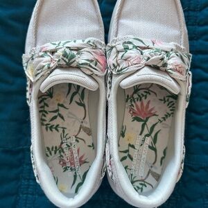 Skechers White Floral Flats
